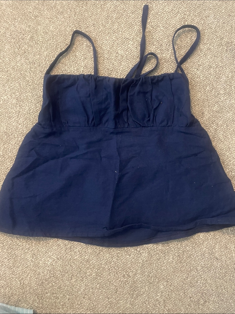 Edikted Navy Ruched Bust Spaghetti Strap Cami